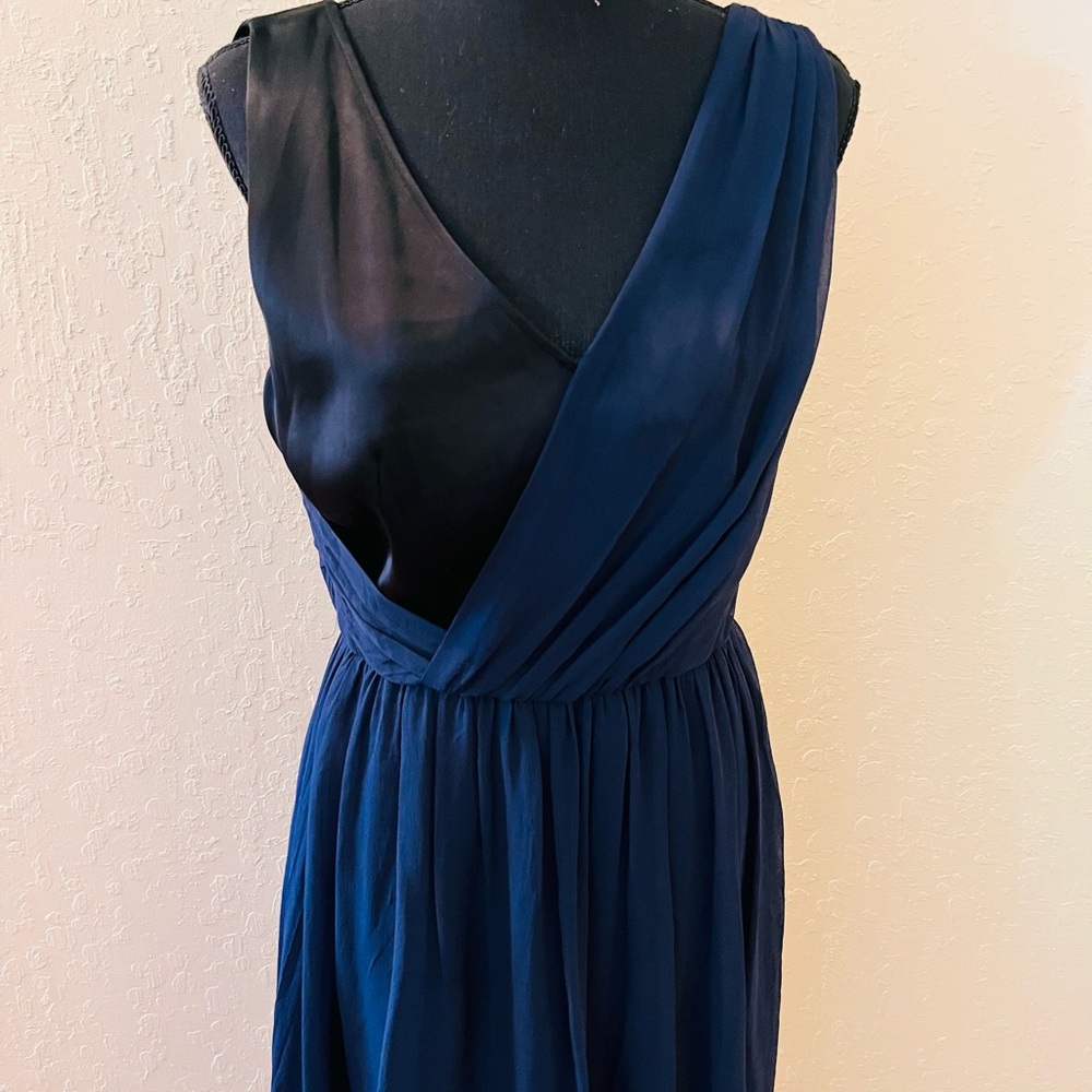 St.‎ John Blue Asymmetrical V-Neck Sundress - Picture 2 of 9